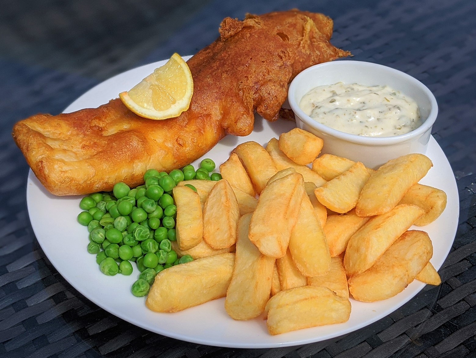 Fishers Farm Park Saddle Rooms Craft Saxon Beer Battered Cod with Chips